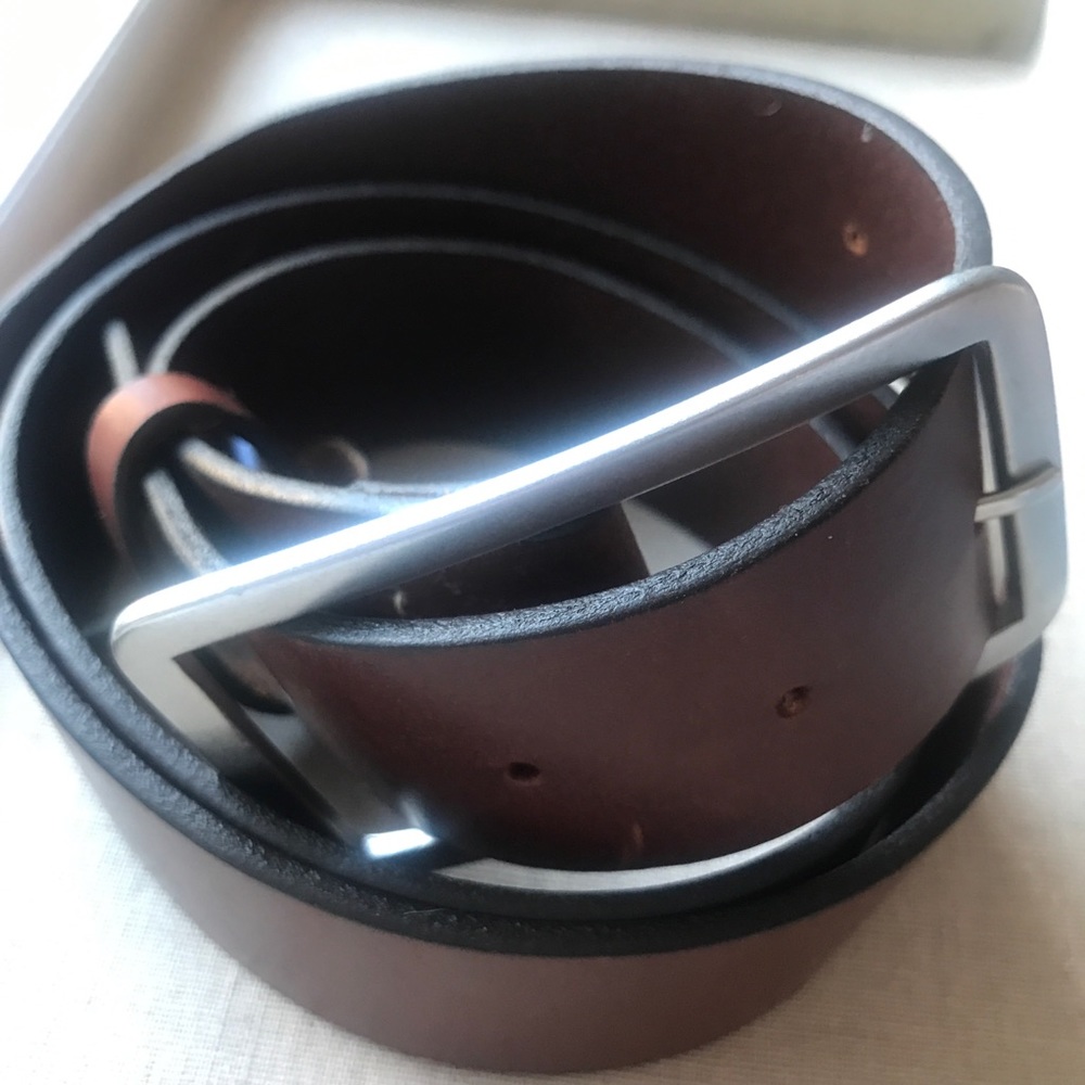 Banana Republic Brown Leather Belt with Silver Buckle